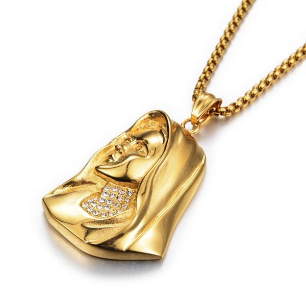 pendant necklaces hip hop iced out madonna virgin mary necklace for women men gold color stainless steel chains hiphop american jewelry, Silver
pendant necklaces hip hop iced out madonna virgin mary necklace for women men gold color stainless steel chains hiphop american jewelry, Silver