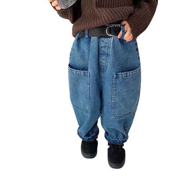 jeans 1-7y girl trousers children's clothing plush thickened pants winter korean large pocket denim baby boy loose, Blue
jeans 1-7y girl trousers children's clothing plush thickened pants winter korean large pocket denim baby boy loose, Blue