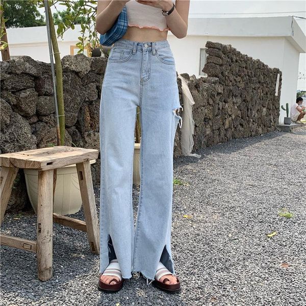 straight hole streetwear thin cowboy split large size loose wide leg jeans high waist women full length pants women's, Blue
straight hole streetwear thin cowboy split large size loose wide leg jeans high waist women full length pants women's, Blue