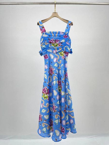casual dresses runway summer spaghetti strap midi dress women floral print slash neck sleeveless pearl buttons beach top, Black;gray
casual dresses runway summer spaghetti strap midi dress women floral print slash neck sleeveless pearl buttons beach top, Black;gray