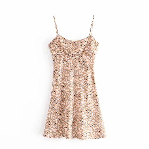 women fashion summer strap mini dress vintage daisy printed backless side zipper dresses girls chic vestidos 210520, Black;gray
women fashion summer strap mini dress vintage daisy printed backless side zipper dresses girls chic vestidos 210520, Black;gray