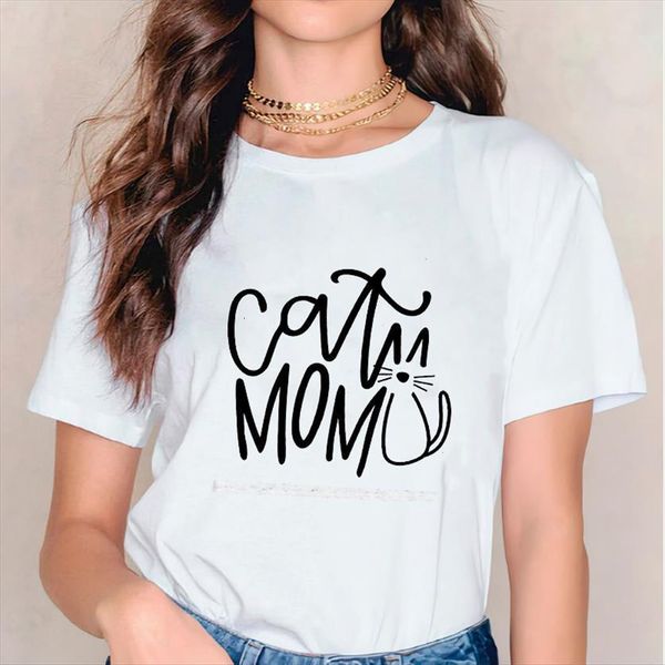 cat mom letter cute women printed love cartoon clothes womens ladies graphic female tee clothing, White
cat mom letter cute women printed love cartoon clothes womens ladies graphic female tee clothing, White