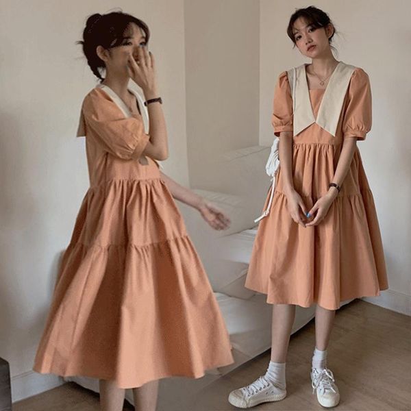 maternity plus size dress puff sleeve turn-down collar preppy style long loose pregnancy fashion pregnant women dresses, White
maternity plus size dress puff sleeve turn-down collar preppy style long loose pregnancy fashion pregnant women dresses, White