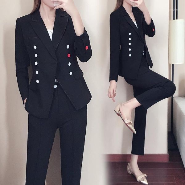 women's suits & blazers black suit blazer pencil pants two piece set office lady work jacket elegant pant sets, White;black
women's suits & blazers black suit blazer pencil pants two piece set office lady work jacket elegant pant sets, White;black