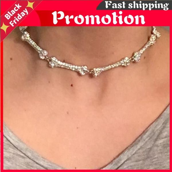 chains 2021 summer design hop bone pendant necklaces with clear cz paved women mens fashion gothic punk party choker jewelry, Silver
chains 2021 summer design hop bone pendant necklaces with clear cz paved women mens fashion gothic punk party choker jewelry, Silver