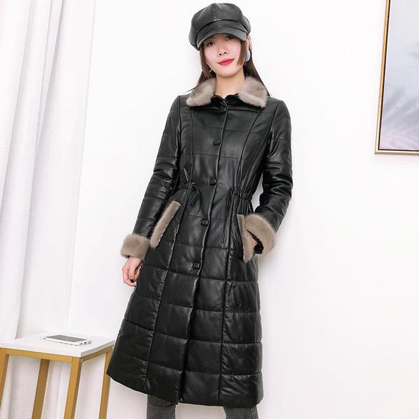 women's leather & faux real jacket women sheepskin coat female down raccoon dog fur collar woman parkas cuero genuino tf16830 pph1493, Black
women's leather & faux real jacket women sheepskin coat female down raccoon dog fur collar woman parkas cuero genuino tf16830 pph1493, Black