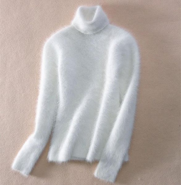 women's sweaters turtleneck women sweater 2021 autumn winter white mohair pullover sweter female pull femme hiver streetwear jumper, White;black 
women's sweaters turtleneck women sweater 2021 autumn winter white mohair pullover sweter female pull femme hiver streetwear jumper, White;black
