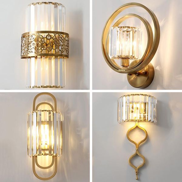 modern gold crystal luxury wall lamp led for bedroom bedside living room background indoor lighting fixtures
modern gold crystal luxury wall lamp led for bedroom bedside living room background indoor lighting fixtures