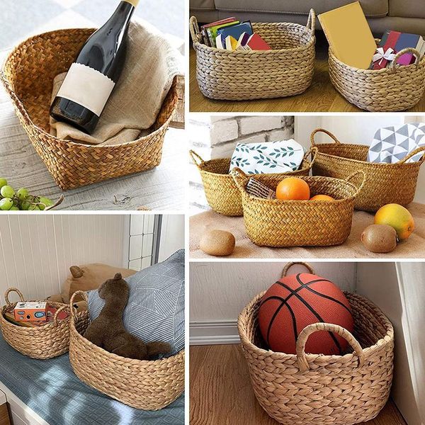 storage baskets straw braid baskets, 2 pcs hand woven basket with handles for plant pot and laundry, picnic-abux
storage baskets straw braid baskets, 2 pcs hand woven basket with handles for plant pot and laundry, picnic-abux