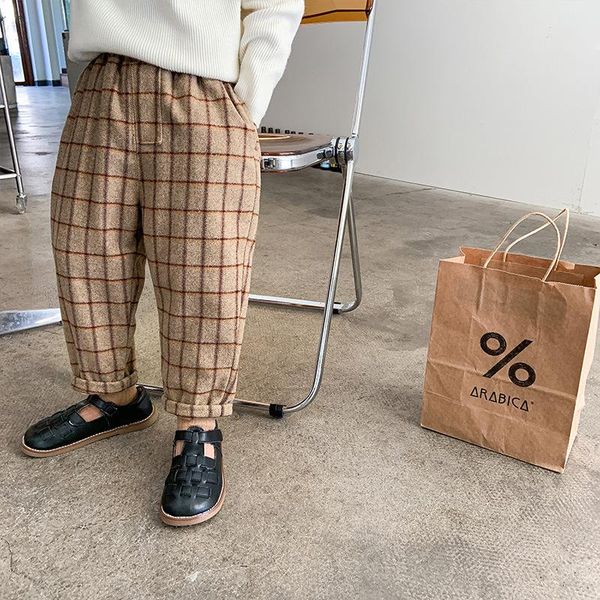 trousers winter boys thicken woolen plaid straight children warm suit pants, Blue
trousers winter boys thicken woolen plaid straight children warm suit pants, Blue