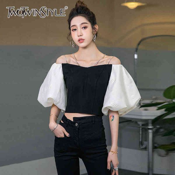 casual hit color shirt for women square collar puff short sleeve patchwork diamonds slim blouses female summer 210524, White
casual hit color shirt for women square collar puff short sleeve patchwork diamonds slim blouses female summer 210524, White