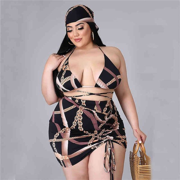 swimwear fashion chain print bikinis set women plus size 5xl beachwear 4pcs high waist swimsuits with drawstring stacked skirts hat, White;black
swimwear fashion chain print bikinis set women plus size 5xl beachwear 4pcs high waist swimsuits with drawstring stacked skirts hat, White;black