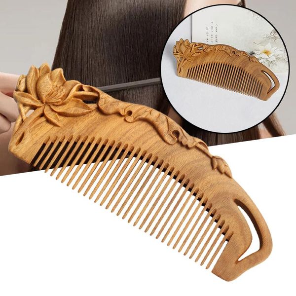 hair brushes green sandalwood wood comb anti-static massage exquisite double sided carved wooden gift for girlfriend r4t1, Silver
hair brushes green sandalwood wood comb anti-static massage exquisite double sided carved wooden gift for girlfriend r4t1, Silver