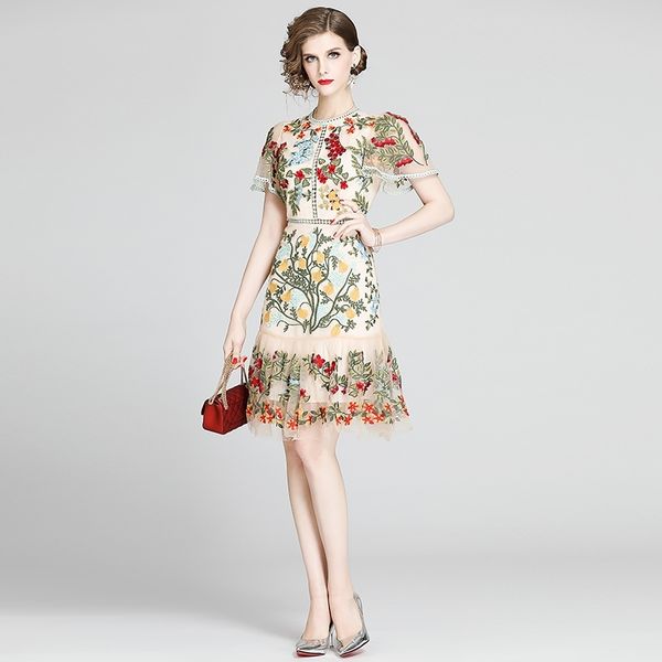 fashion runway summer dress women's flare sleeve floral embroidery elegant mesh hollow out mini dresses vestidos 210520, Black;gray
fashion runway summer dress women's flare sleeve floral embroidery elegant mesh hollow out mini dresses vestidos 210520, Black;gray