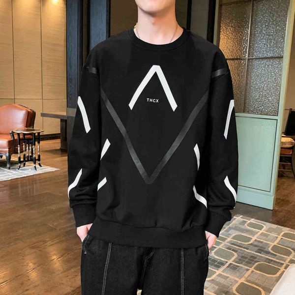 spring and men's sweater versatile personality handsome round neck tide long sleeve men, Black
spring and men's sweater versatile personality handsome round neck tide long sleeve men, Black