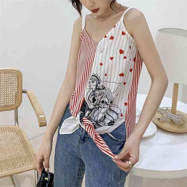 fashion chinese style women printed stripes sleeveless halter basic cami summer elegant chic female camisole y2k 210507, White
fashion chinese style women printed stripes sleeveless halter basic cami summer elegant chic female camisole y2k 210507, White