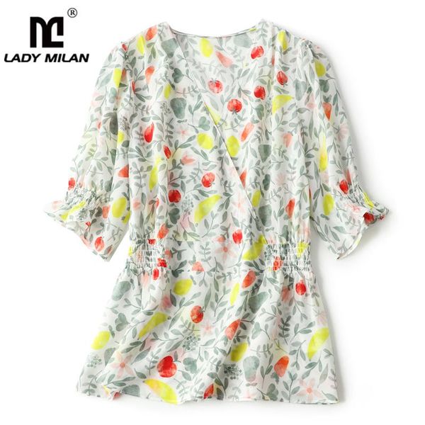 women's blouses & shirts 100% natural silk blouse v neck half sleeves elastic waist fashion casual t shirt, White
women's blouses & shirts 100% natural silk blouse v neck half sleeves elastic waist fashion casual t shirt, White