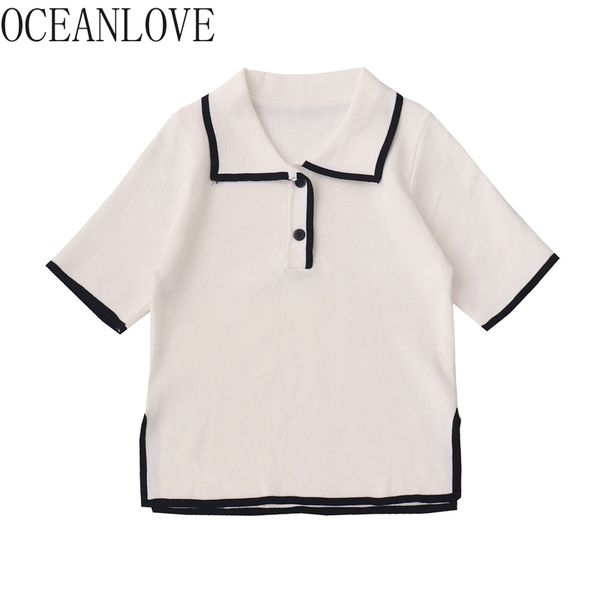 knitted camisetas de mujer striped black white short sleeve summer t shirt women turn-down collar vintage tee 210415
knitted camisetas de mujer striped black white short sleeve summer t shirt women turn-down collar vintage tee 210415