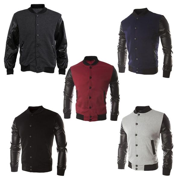 men's jackets sweater pu leather collar personalized baseball needle clothes man black xl, Black;brown
men's jackets sweater pu leather collar personalized baseball needle clothes man black xl, Black;brown