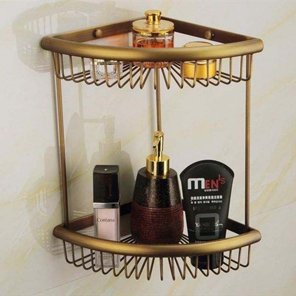 bathroom shelves shelf antique/chrome copper 2 layer bath shampoo cosmetic wall mounted corner basket rack storage
bathroom shelves shelf antique/chrome copper 2 layer bath shampoo cosmetic wall mounted corner basket rack storage