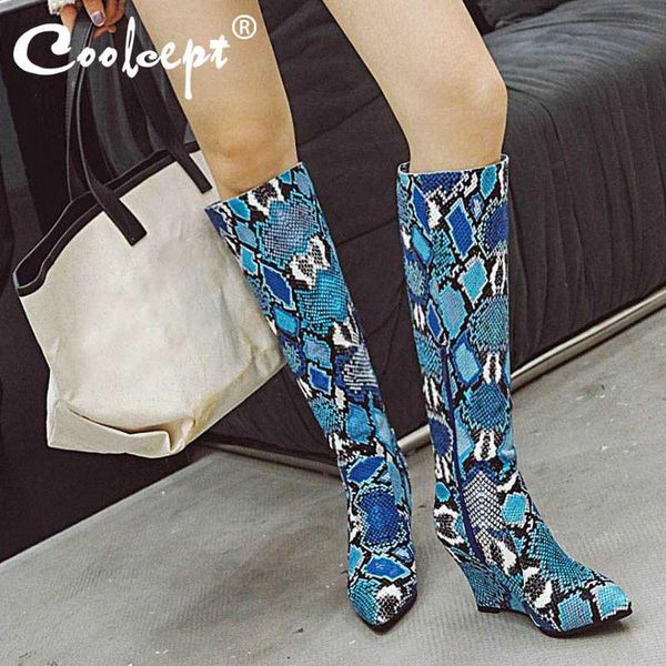 boots coolcept snakeskin pattern women winter knee wedges zipper woman warm shoes footwear size 34-43, Black
boots coolcept snakeskin pattern women winter knee wedges zipper woman warm shoes footwear size 34-43, Black