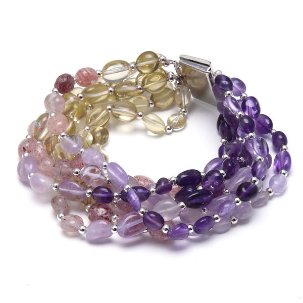 guaiguai jewelry natural 8'' 7 rows amethyst strawberry quartzs lemon quartz bracelet handmade for women, Black
guaiguai jewelry natural 8'' 7 rows amethyst strawberry quartzs lemon quartz bracelet handmade for women, Black