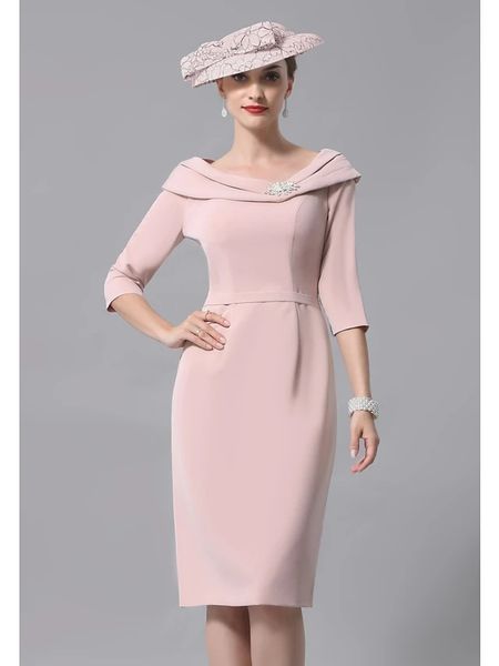 sheath/column mother of the bride dress plus size exquisite knee length with crystal brooch 3/4 long sleeve 2021 c028, Black;red
sheath/column mother of the bride dress plus size exquisite knee length with crystal brooch 3/4 long sleeve 2021 c028, Black;red