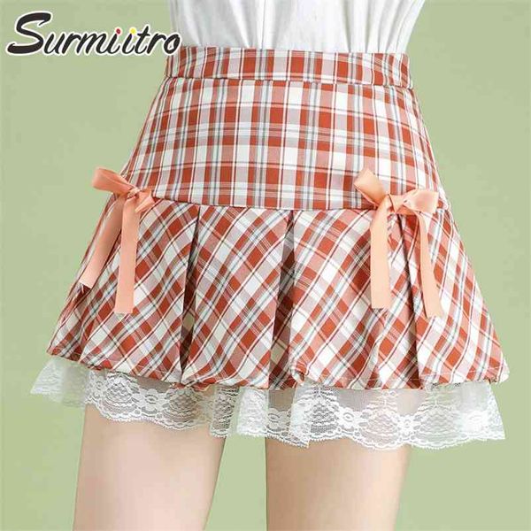 summer plaid mini pleated skirt women korean style lace patchwork high waist aesthetic female for teenagers 210421, Black
summer plaid mini pleated skirt women korean style lace patchwork high waist aesthetic female for teenagers 210421, Black