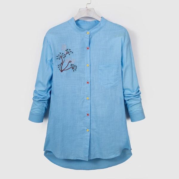 embroidery floral print blouse women loose button tunic shirt bloes dames plus size womens blouses chemisier femme women's & shirts, White
embroidery floral print blouse women loose button tunic shirt bloes dames plus size womens blouses chemisier femme women's & shirts, White