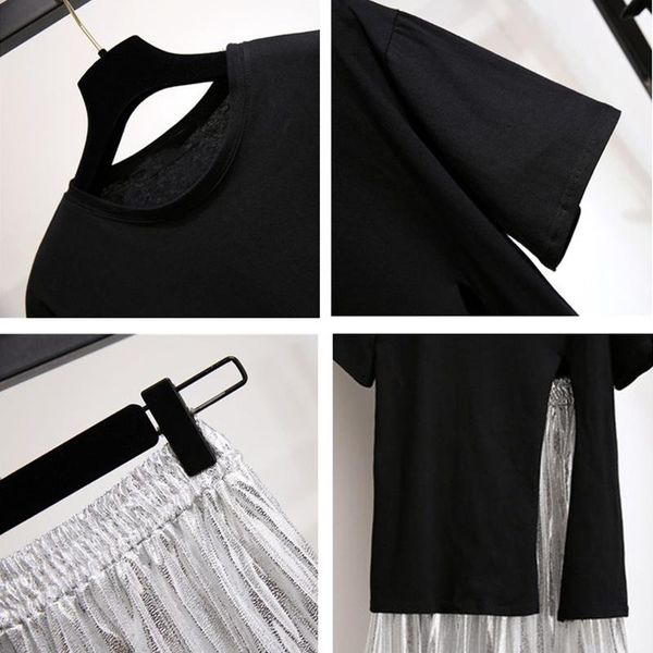 two piece dress summer autumn women casual set fashion split hem + skirt silver pleated solid suit 2, White
two piece dress summer autumn women casual set fashion split hem + skirt silver pleated solid suit 2, White