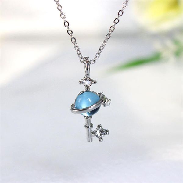 pendant necklaces dream aurora star key necklace female korean student chain girl friend birthday gift, Silver
pendant necklaces dream aurora star key necklace female korean student chain girl friend birthday gift, Silver