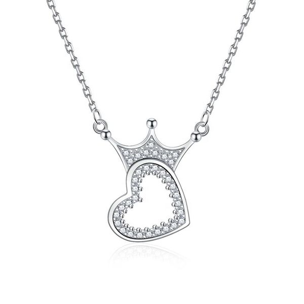 chains 925 sterling silver heart crown necklace jewelry, cz cubic zirconia shinny pendant gift for women
chains 925 sterling silver heart crown necklace jewelry, cz cubic zirconia shinny pendant gift for women