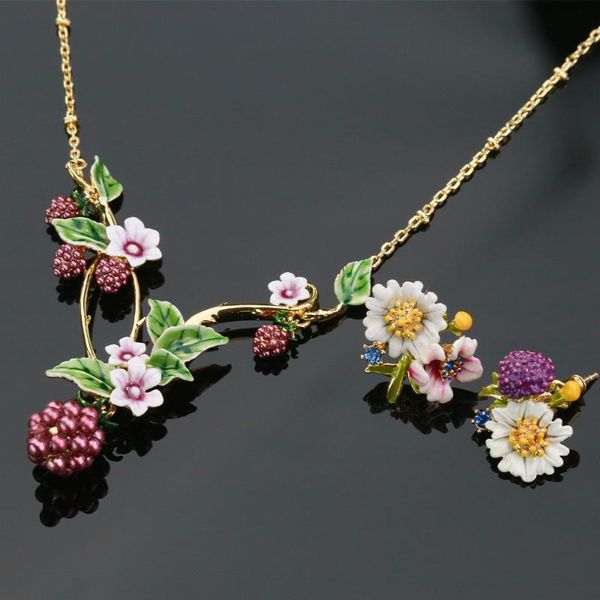 chains necklace female summer light luxury niche flower enamel earrings small berry dripping 18k real gold plated jewelry, Silver
chains necklace female summer light luxury niche flower enamel earrings small berry dripping 18k real gold plated jewelry, Silver