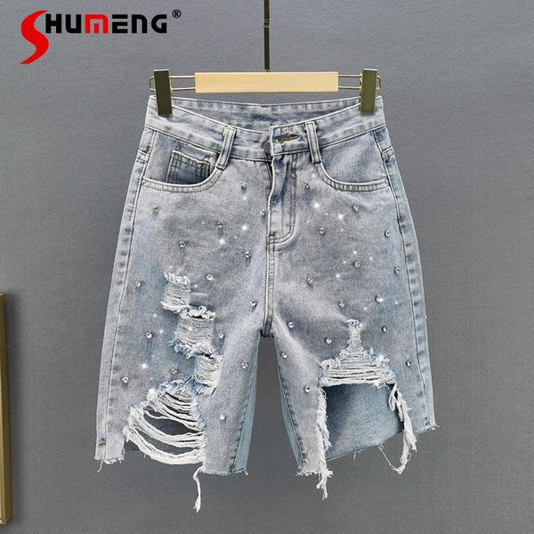 women's jeans 2021 summer diamond ripped casual baggy pants for women high waist slimming light blue knee-length female
women's jeans 2021 summer diamond ripped casual baggy pants for women high waist slimming light blue knee-length female