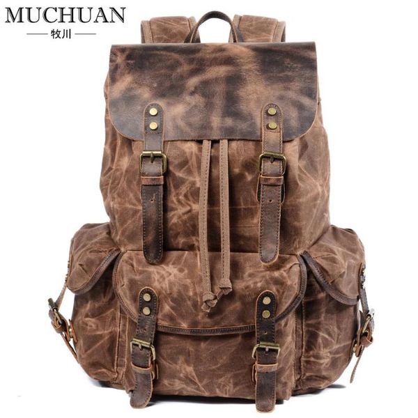 backpack muchuan oil waxed traveling students rucksacks large capacity waterproof lapdaypacks pure cotton canvas leather backpacks
backpack muchuan oil waxed traveling students rucksacks large capacity waterproof lapdaypacks pure cotton canvas leather backpacks