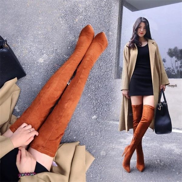 dress shoes 2021 elastic women's long tube over the knee boots style slim high heels, Black
dress shoes 2021 elastic women's long tube over the knee boots style slim high heels, Black