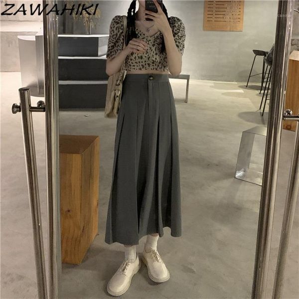 korean vintage fashion women's skirts summer 2021 high waist a-line pleated all-match solid mid-calf, Black
korean vintage fashion women's skirts summer 2021 high waist a-line pleated all-match solid mid-calf, Black