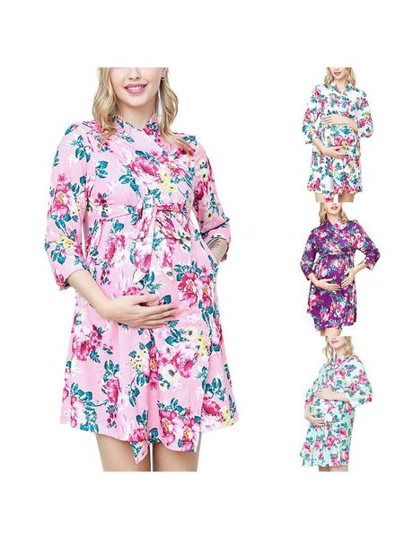 maternity dresses pregnancy clothes suit flower print elbow sleeve robe with waist belt+ swaddle blanket+ headband for pregnant woman, White
maternity dresses pregnancy clothes suit flower print elbow sleeve robe with waist belt+ swaddle blanket+ headband for pregnant woman, White