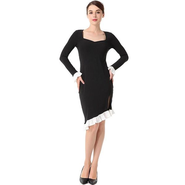 casual dresses 2021 spring summer women ruffles dress fashion long-sleeve pure color knee-length 723, Black;gray
casual dresses 2021 spring summer women ruffles dress fashion long-sleeve pure color knee-length 723, Black;gray