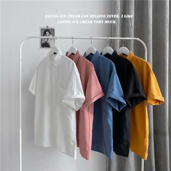 men's casual shirts summer loose short-sleeved shirt korean version of solid color five-point sleeve student fashion handsome, White;black
men's casual shirts summer loose short-sleeved shirt korean version of solid color five-point sleeve student fashion handsome, White;black