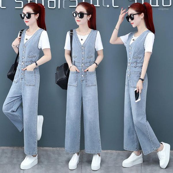 women's tracksuits 2021 summer arrival fashion loose denim strap piece pants two-piece suit, Gray
women's tracksuits 2021 summer arrival fashion loose denim strap piece pants two-piece suit, Gray