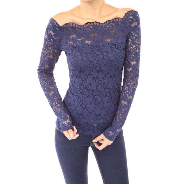women slash neck blouse shirts long sleeve sheath sheer lace hollow out pullover splicing blusas plus size wdc529 women's blouses, White
women slash neck blouse shirts long sleeve sheath sheer lace hollow out pullover splicing blusas plus size wdc529 women's blouses, White