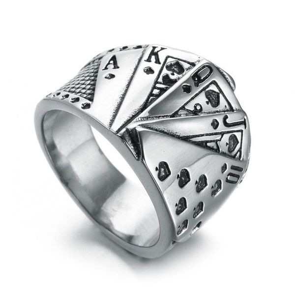 cluster rings creative jewelry carving spades playing card pattern men's ring exquisite gift, Golden;silver
cluster rings creative jewelry carving spades playing card pattern men's ring exquisite gift, Golden;silver