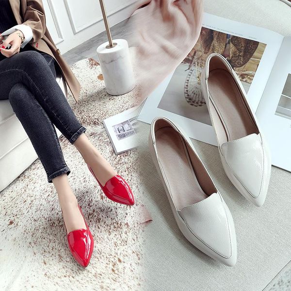 dress shoes women ladies 4cm med heels mather work patent leather thick heel lady footwear casual plus size 34-43, Black
dress shoes women ladies 4cm med heels mather work patent leather thick heel lady footwear casual plus size 34-43, Black