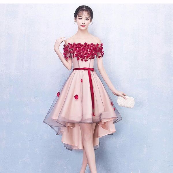 party dresses n1175 sweet memory 2022 boat neck high low prom graduation women lace up wedding dress girl female tulle robes, White;black
party dresses n1175 sweet memory 2022 boat neck high low prom graduation women lace up wedding dress girl female tulle robes, White;black