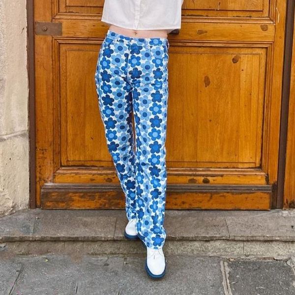 women's jeans summer floral print straight y2k female pants 2021 boyfriends high waisted denim capris streetwear, Blue
women's jeans summer floral print straight y2k female pants 2021 boyfriends high waisted denim capris streetwear, Blue