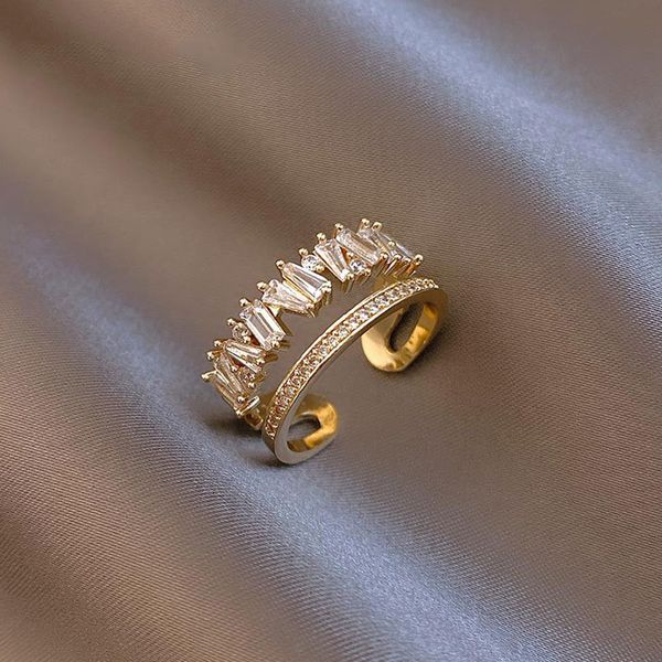 lats luxury zircon gold double student opening rings for woman fashion gothic finger jewelry wedding party girl's ring 48c3, Silver
lats luxury zircon gold double student opening rings for woman fashion gothic finger jewelry wedding party girl's ring 48c3, Silver