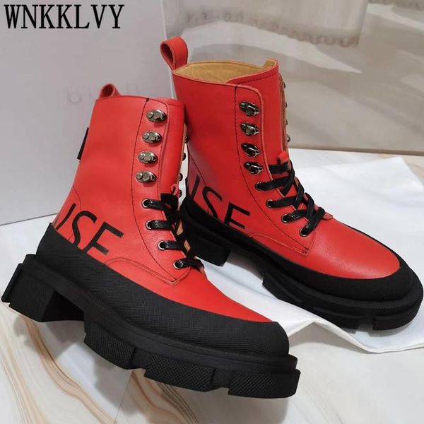 boots runway thick sole mixed color women genuine leather letter lace up ankle botas platform autumn short 2021, Black
boots runway thick sole mixed color women genuine leather letter lace up ankle botas platform autumn short 2021, Black