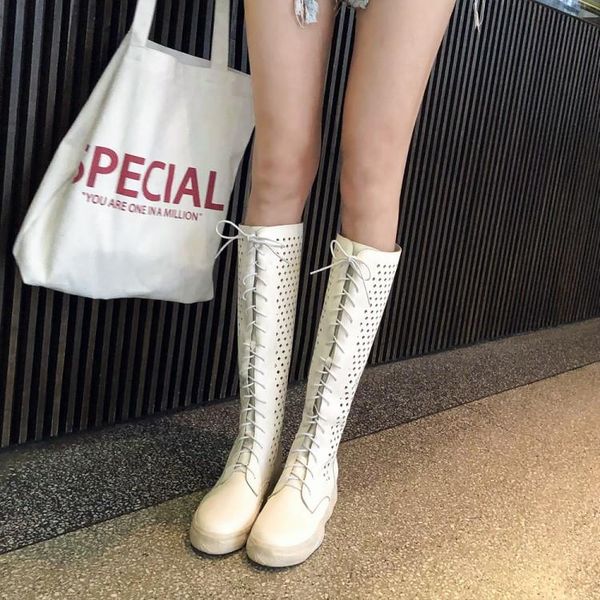 cut out 2021 summer knee high boots gladiator sandals women flat plat form lace up round toe rome retro punk goth shoes, Black
cut out 2021 summer knee high boots gladiator sandals women flat plat form lace up round toe rome retro punk goth shoes, Black