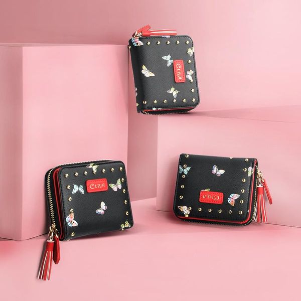 wallets 2021 women's wallet zipper buckle short large capacity folding tassels cute coin purse, Red;black
wallets 2021 women's wallet zipper buckle short large capacity folding tassels cute coin purse, Red;black